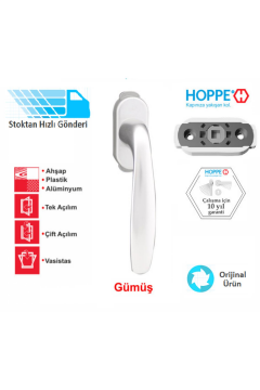 Hoppe Çocuk Emniyet Kilitli Pimapen Pencere Kolu Kisi2 Silver