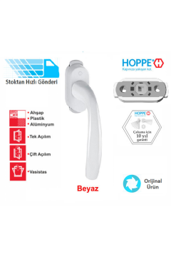 Hoppe Çocuk Emniyet Kilitli Pimapen Pencere Kolu Kisi2 Beyaz