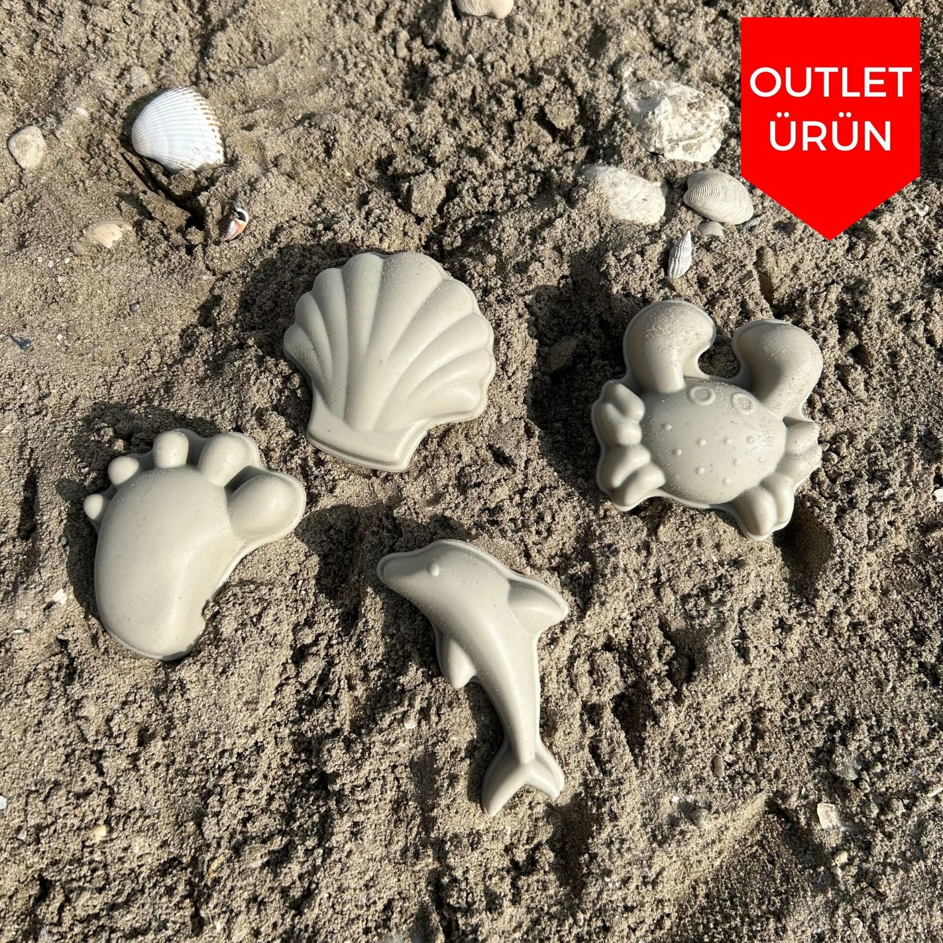 OUTLET-Scrunch Kum Kalıbı - Gri