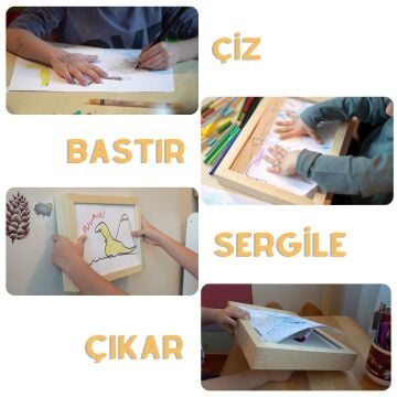 Unique Myminibaby Ahşap Oyuncak Etkinlik Resim Çerçeve Artbox