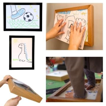 İsme Özel Myminibaby Ahşap Oyuncak Etkinlik Resim Çerçeve Artbox Siyah - İsme Özel