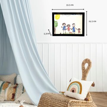 İsme Özel Myminibaby Ahşap Oyuncak Etkinlik Resim Çerçeve Artbox Siyah - İsme Özel