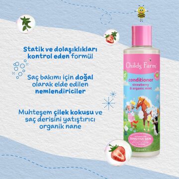 Childs Farm Çilek ve Organik Nane Özlü Çocuk Saç Krem 500ml
