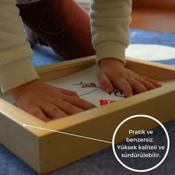 OUTLET Myminibaby Ahşap Oyuncak Etkinlik Resim Çerçeve Artbox Ihlamur Ağacı