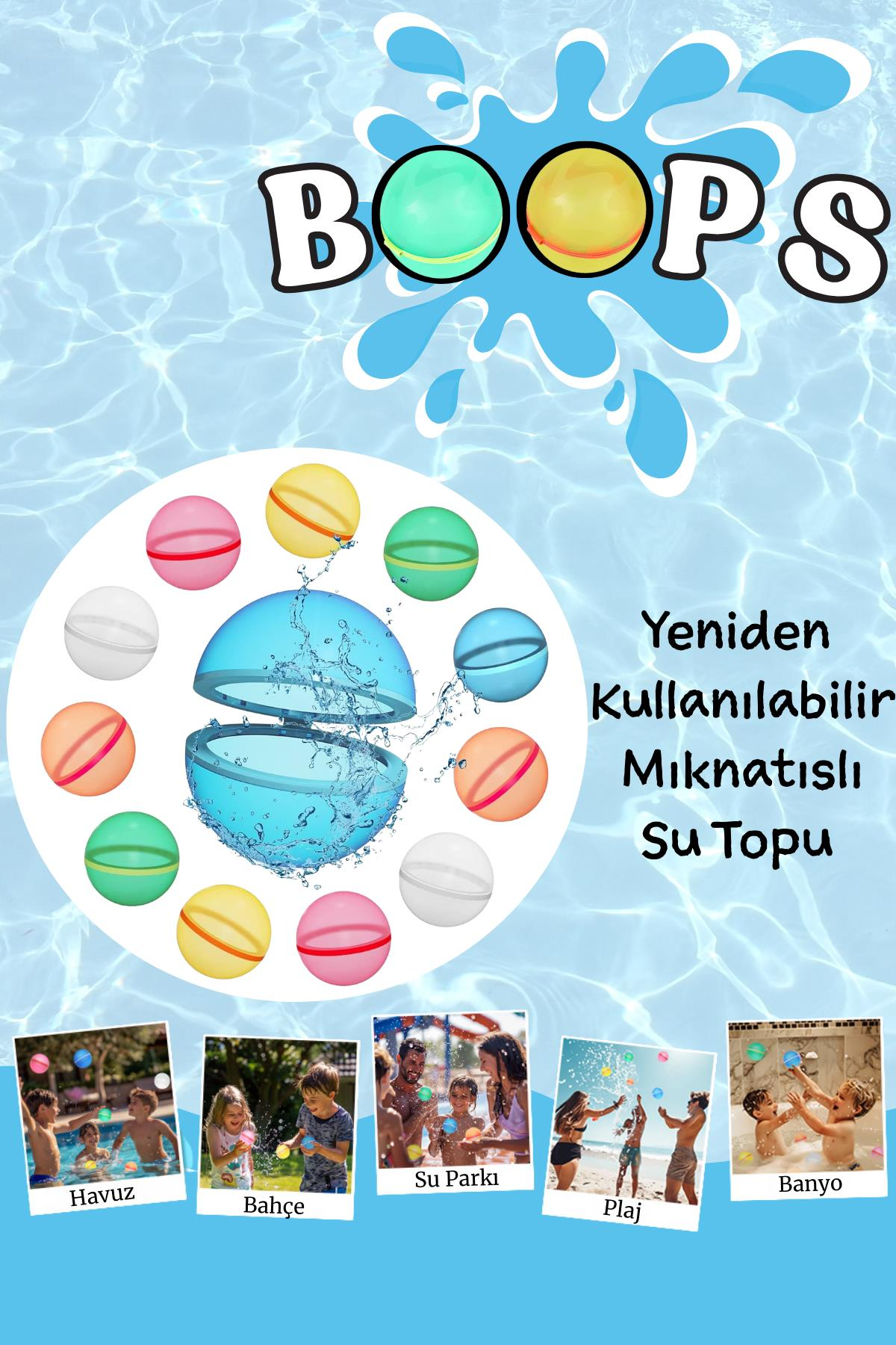 Boops Yeniden Kullanılabilir Mıknatıslı Su Topu (Yazın Su Topu Kışın Kar Topu)