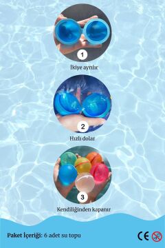 Boops Yeniden Kullanılabilir Mıknatıslı Su Topu - 6 Adet (Yazın Su Topu Kışın Kar Topu)