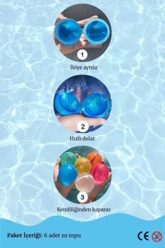 Boops Yeniden Kullanılabilir Mıknatıslı Su Topu - 6 Adet (Yazın Su Topu Kışın Kar Topu)