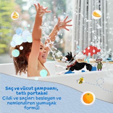 Avantajlı Paket 2'li Tatlı Portakal Özlü Çocuk Şampuan ve Çilek Özlü Saç Kremi (250ml 2 adet)
