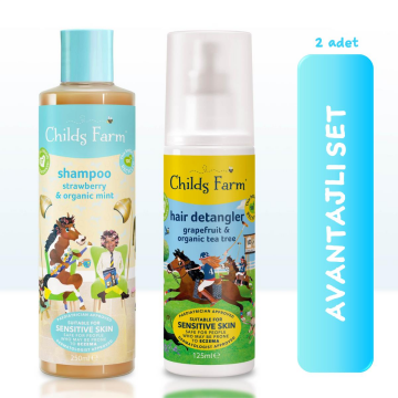 Avantajlı Paket 2'li Çilek ve Organik Nane Özlü Çocuk Şampuan ve Kolay Tarama Spreyi (2 adet)