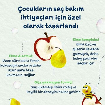 Childs Farm Elma ve Armut Özlü 2 in 1 Şampuan ve Saç Kremi 250 ml