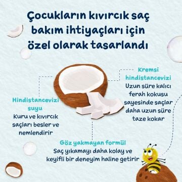 Childs Farm Kuru ve Kıvırcık Saçlar için Hindistan Cevizi Özlü Çocuk Saç Krem 250ml
