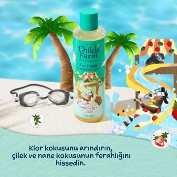 Childs Farm Çilek ve Organik Nane Özlü 3'ü 1 Arada Yüzme Sonrası Çocuk Şampuan 250ml
