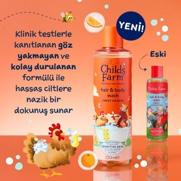Childs Farm Organik Tatlı Portakal Özlü Çocuk Saç ve Vücut Şampuan 250ml