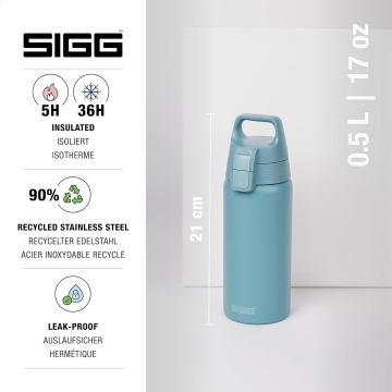 SIGG Termos Özellikli Paslanmaz Çelik Su Matara 0.5L – Morning Blue