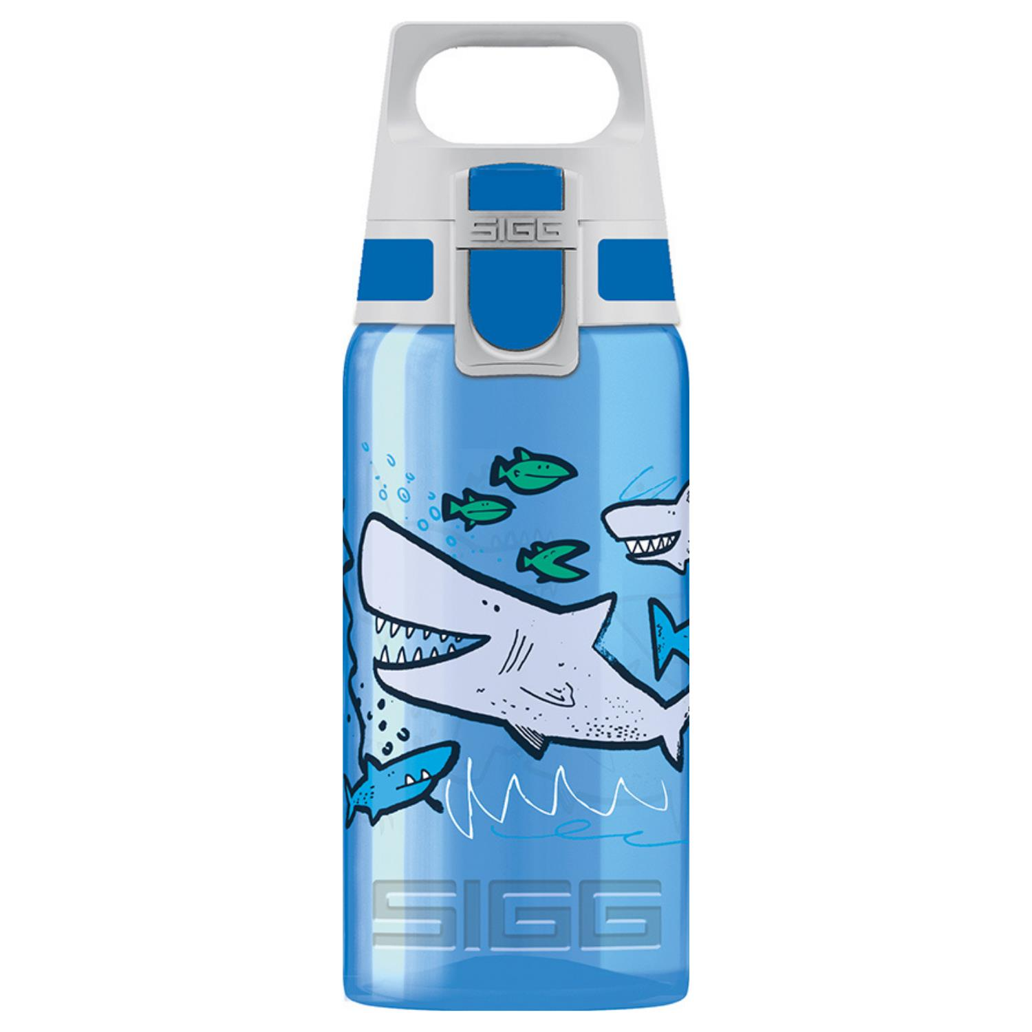 SIGG Köpek Balığı Sızdırmaz Kapak Çocuk Okul Suluğu 0.5 L – BPA Free – Viva One Sharkies