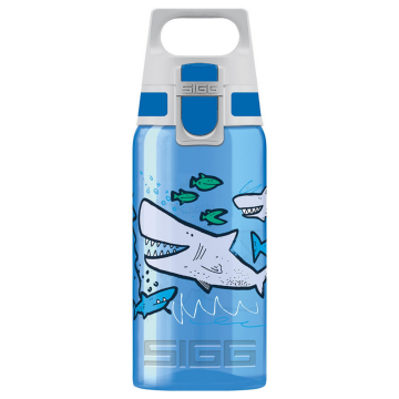 SIGG Köpek Balığı Sızdırmaz Kapak Çocuk Okul Suluğu 0.5 L – BPA Free – Viva One Sharkies