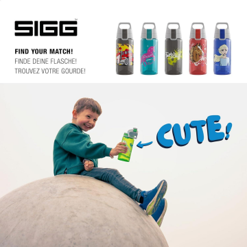 SIGG Köpek Balığı Sızdırmaz Kapak Çocuk Okul Suluğu 0.5 L – BPA Free – Viva One Sharkies