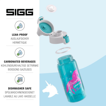 SIGG Unicorn Sızdırmaz Kapak Çocuk Okul Suluğu 0.5 L – BPA Free – Viva One Unicorn