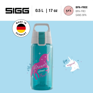 SIGG Unicorn Sızdırmaz Kapak Çocuk Okul Suluğu 0.5 L – BPA Free – Viva One Unicorn