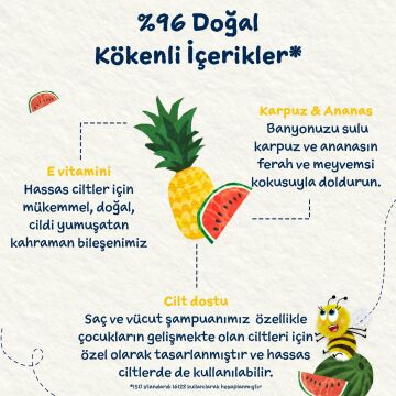 Childs Farm Karpuz ve Ananas Özlü Çocuk Saç ve Vücut Şampuanı 250 ml