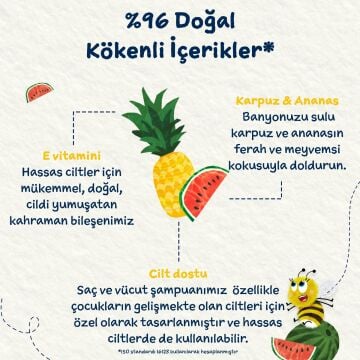 Childs Farm Karpuz ve Ananas Özlü Çocuk Saç ve Vücut Şampuanı 500 ml