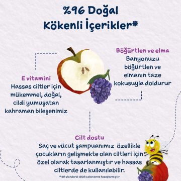 Childs Farm Böğürtlen ve Organik Elma Özlü Çocuk Saç ve Vücut Şampuanı 500ml