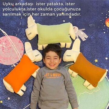 Yastıklı Çantalı Müslin Uyku Arkadaşı Kuzu Turuncu